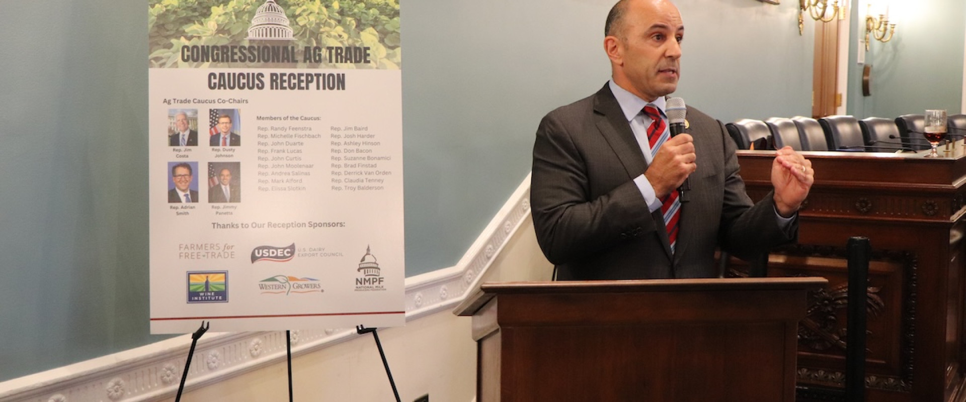 Another Ag Trade Caucus Member speaking at a meeting